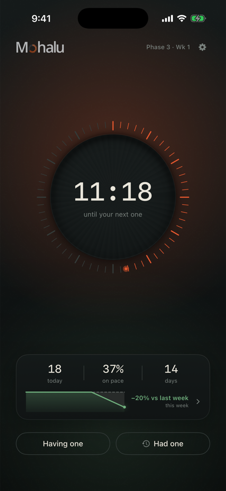 Mohalu timer counting down to the next one
